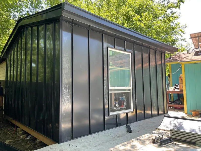 Black standing seam metal wall panels for Metal Roof Installation in Bangor